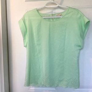 J Crew mint green short sleeve top
